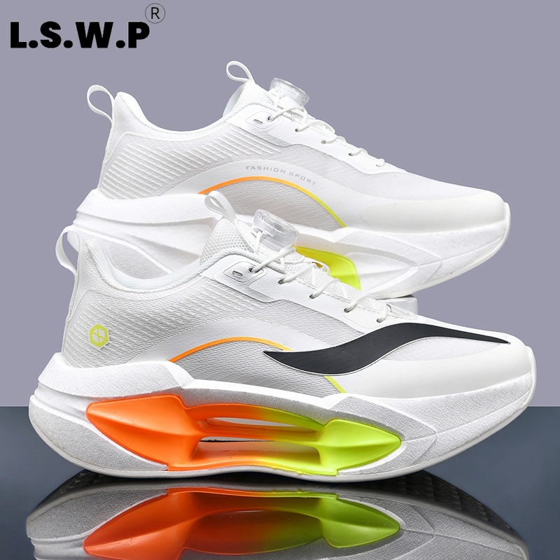 Breathable Mesh Athletic Shoes - メンズカジュアルスポーツシューズ、若者向けツイストロック式、通気性の良い厚底ランニングシューズ、柔らかい弾力性のあるクッション性スニーカー、メッシュ素材で通気性が高く、軽量で滑りにくく、耐久性に優れたランニングシューズ、学生向けのフィットネス、アウトドアジョギング、フィットネストレーニングに最適なユニセックスファッションスポーツシューズ。