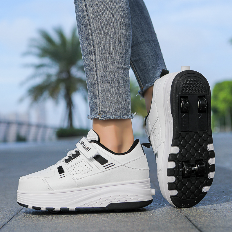 子供用4輪ローラーシューズ、格納式の車輪が付いたスニーカー。 - Sneakers のレビューと価格